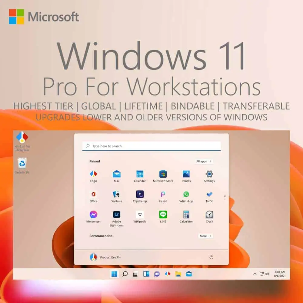 Windows 11 Pro Workstations | Lifetime Digital License Key